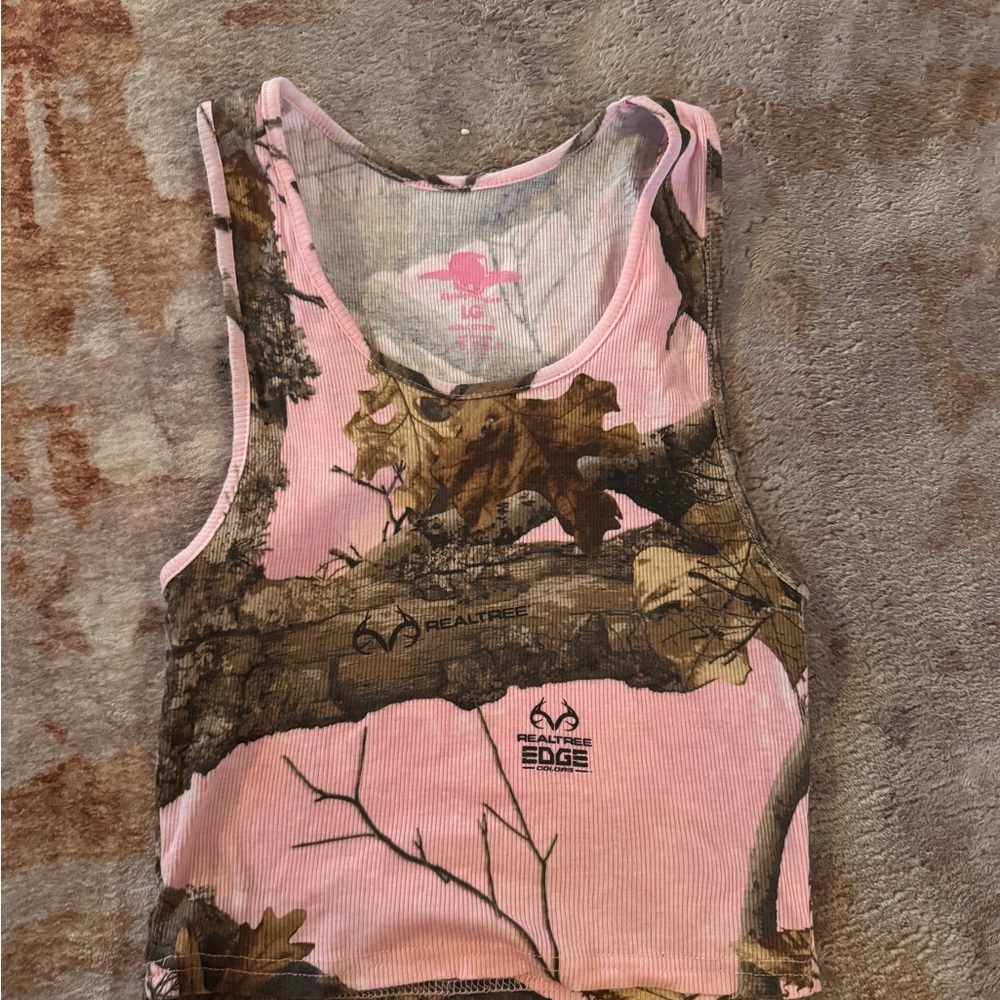 Pink Camo Tank Top by COWBOY PILLOWS size L